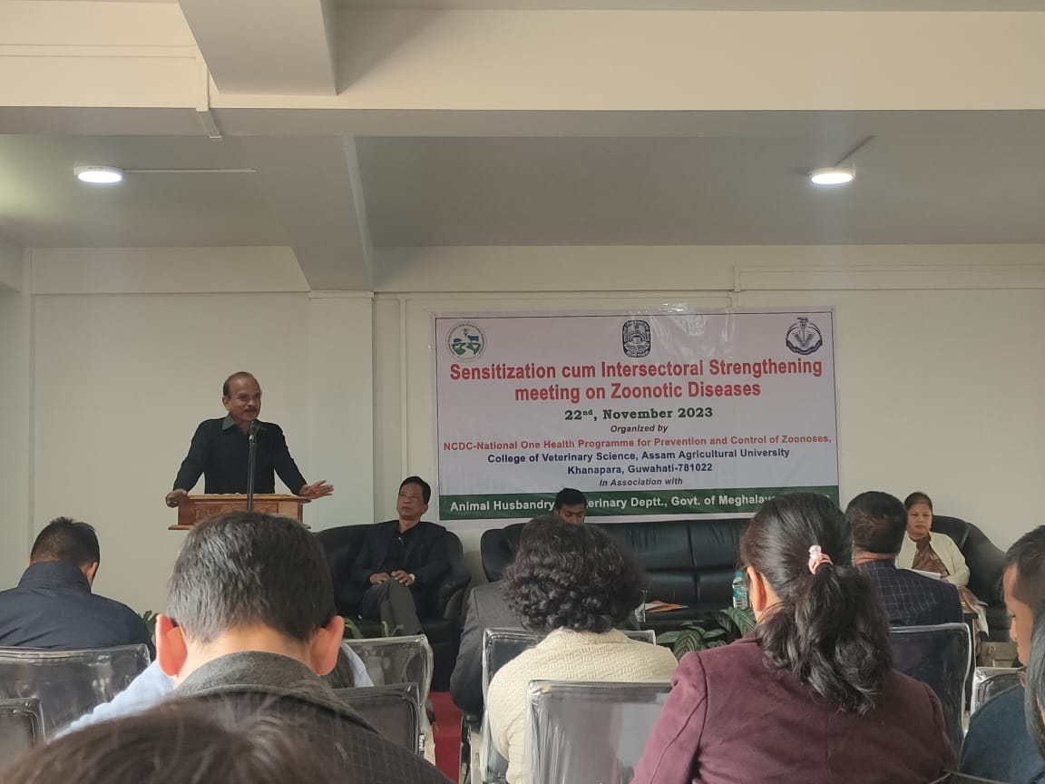 Sensitisation cum intersectoral Strengthening meeting on Zoonotic Diseases at College of Veterinary Science, Assam Agricultural University, Khanapara, Guwahati on the 22.11.2023